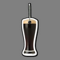 Pilsner Beer Glass Shaped Tag W/ Zipper Clip